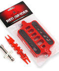 Pro Grade RC Soldering Station Jig Fixture With Ball End Remover Plus Multifunction Hex Socket Wrench Designed For XT60 XT90 Banana Plug Connectors Hustle Ready Build in red aluminum packaging.