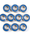 Flanged 5x11x4mm Deep Groove Ball Bearing 2RS Steel With Double Shield Seals For Rail Track Linear Motion Systems displayed in a 10-pack.