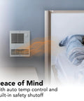 High Capacity Wall Heater With Built In Adjustable Thermostat 1500W 120 240V White Energy Saving Powerhouse on bedroom wall