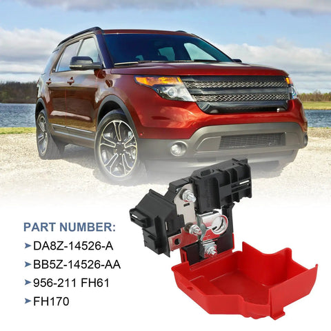 Heavy Duty Battery Terminal End Circuit Breaker Replacement For Da8z14526a with red housing near Ford Explorer.