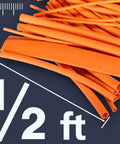 All In One Heat Shrink Tubing Kit With 3 To 1 Shrink Ratio, Adhesive Lined, Orange, showing six diameters up to 1/2 inch, 0.5 ft