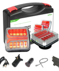 Wireless Trailer Lights Kit With Magnetic Mounts And Two Easy Mounting Options, Portable LED Tow Lights, Silver And Red, Case