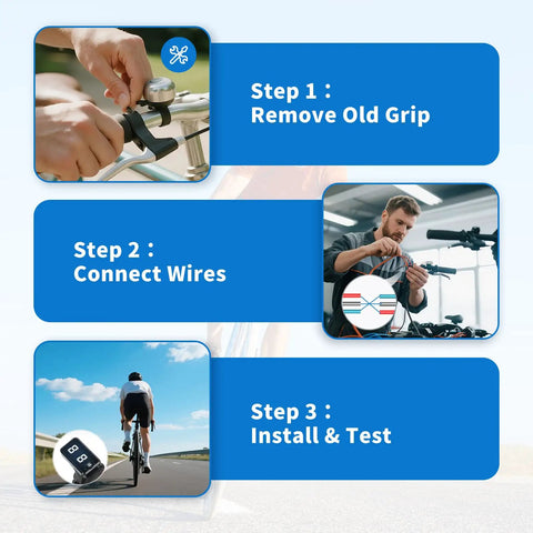 Universal 24V To 72V LCD Throttle Grip For Electric Bikes And Scooters With Twist Handlebar Accelerator And Cable Key Plug And Play Easy Install Real Time Readout Smooth Power Control