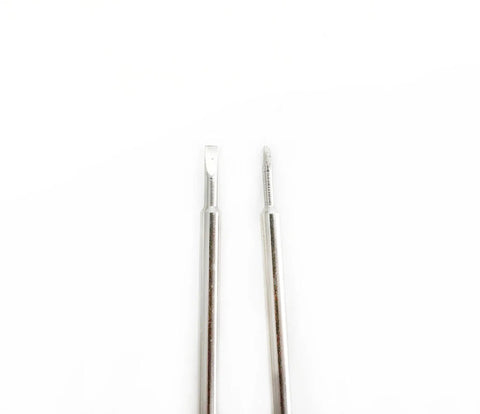 Close-up of Compact Phillips PH00 And Flat Head 2mm Mini Screwdriver Set In Blue For Tiny Electronics Eyeglasses And Remote Controls