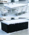 Rectangle Patio Furniture Cover Waterproof All Weather Heavy Duty Oxford Outdoor Table And Chair Cover For Lawn Backyard Deck Black 84 Inch Length 79 Inch Width 26 Inch Height Tough As Nails covering outdoor furniture in snow