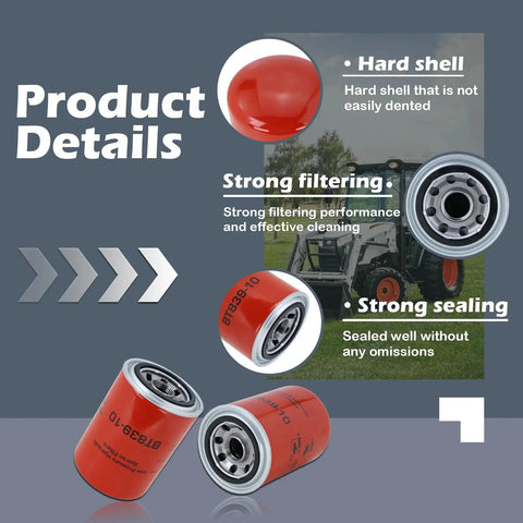 Heavy Duty Hydraulic Filter Set Of 2 Compatible With Bobcat Ford Toro Vermeer John Deere New Holland And More Replaces 1A9023 HF6057 8057000 6516722 107249 7700040