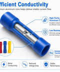 Get This Awesome 100pcs Butt Splice Connector Kit For Your Car Or Home With Durable Red Blue Yellow Wire Connectors That Rock Secure Contacts And Perfectly Fit 22 To 10 AWG Wires Without Any Mess Or Hassle For Quick Crimping Jobs aluminum core connector
