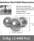 0.5kg Bulk 304 Stainless Steel Balls Heavy Duty Pro Grade Precision Bearing Spheres Ranging From 2mm To 5mm Rust Resistant Agitator Beads For Industrial And DIY Equipment And Projects. 3mm stainless steel ball dimensions with ruler and tolerance diagram