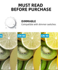 CRI comparison for LED Filament Chandelier Bulbs Dimmable 5.5W 60W Equivalent Daylight White 5000K 550 Lumens B11 E12