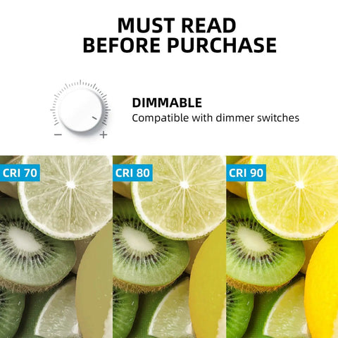 CRI comparison for LED Filament Chandelier Bulbs Dimmable 5.5W 60W Equivalent Daylight White 5000K 550 Lumens B11 E12