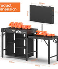 Portable Grill Table For Blackstone Griddle And Ninja Fits Foldable Prep Table dimensions and weight capacity labeled.