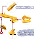 Heavy Duty Adjustable Forklift Jib Boom Crane With 6600Lb Three Ton Capacity Bulletproof Telescopic Arm and Steel Hoist Hook details