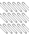 Big Heavy Duty Black Safety Pins Pack Of 50 for secure holding of scarves, hats, and crafts, featuring strong locks.
