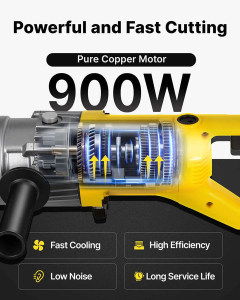 Close-up of 900W pure copper motor in VEVOR 900W Electric Rebar Cutter Portable Hydraulic Cutting Machine 110V.