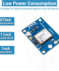 2 Pack GY NEO6MV2 NEO6M GPS Flight Controller Module 3V To 5V with ceramic antenna, highlighting low power consumption modes for Arduino projects.