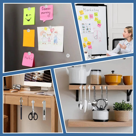 36 Piece Heavy Duty Neodymium Magnet Set With Holes In Three Sizes used for organizing papers and hanging utensils