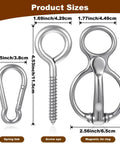Magnetic Tie Ring For Horses, Safe And Humane Horse Training Equipment With Quick Snap, Eye Bolt Attachments, Stainless Steel Sizes
