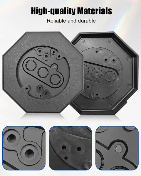 Vinyl Siding Outdoor Light Mounting Block Bracket Kit For Half Inch Plate With Waterproof Seal Easy No Fuss Install Direct Replacement For 8141 Durable Weatherproof Block Mount For Exterior Lights, black octagon blocks