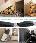 Heavy Duty Metal Anti Tip Straps Keep Your Furniture Locked Down Tight With Adjustable Wall Anchors Straight Up Steel Construction For Baby Proofing TV Mounting No Cheap Plastic Tricks Pack Of Two - Image showing anchors and tipping hazards.