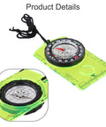Stay On Track Hiking Compass With Acrylic Baseplate And Ruler Scale, 360 Degree Bezel And Azimuth Bearing, Green Edition