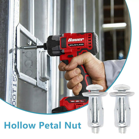 Hollow Wall Anchors M5 X 25mm Metal Carbon Steel with galvanized finish being installed with drill