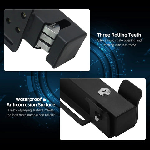 Universal Electric Gate Lock For 12 To 24 Volt DC Swing Gates with rolling teeth and waterproof anticorrosion surface.