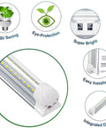 V Shaped 72W LED Shop Lights With 7200 Lumens Daylight White 6500K 8 Foot Integrated Fixture T8 Tube Mad Bright features