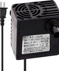 Mini Submersible Water Pump For Small Pet Fountains And Aquariums, 55 GPH 3W Lowkey Quiet Motor shown with power plug