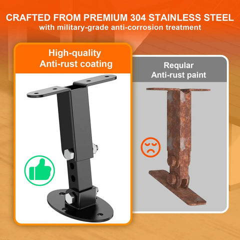 Premium 304 Stainless Steel Adjustable Pergola Roof Riser Brackets Kit For Outdoor Patios And Gazebos, 0-90 Degree Tilt, Height Adjustable, Weatherproof, Corrosion-Resistant, Heavy Duty Support Mounts