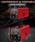 Pro Grade 120 Amp MIG Welder Combo 3 In 1 Gasless Flux Core MIG Lift TIG And Stick Welder For 110V showing lightweight and size.