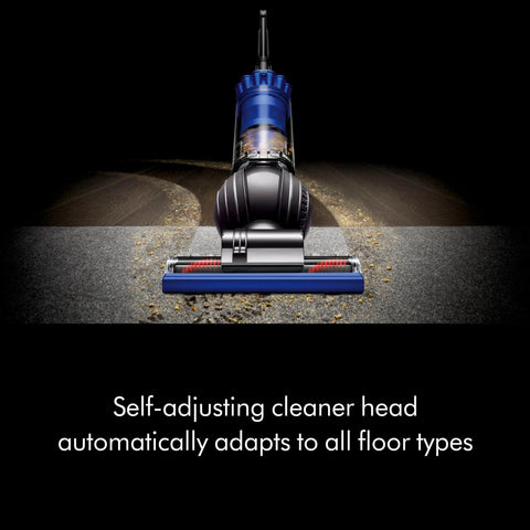 Dyson Ball Animal upright vacuum cleaner, blue with self-adjusting cleaner head (front view)