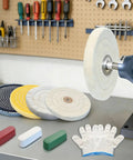 Snap These Heavy Duty Four Inch Buffing Wheels Onto Your Bench Grinder To Whip Out An Insane Mirror Shine Fast With Three Colored Compounds for polishing tools.