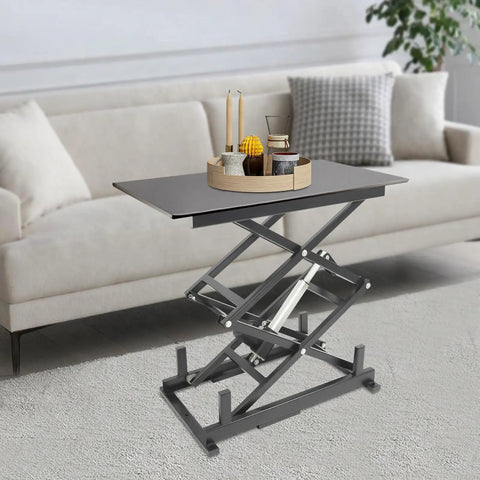 Heavy Duty 24V Electric Scissor Lift Table With 180 Lbs Capacity And Remote Control Featuring Durable Iron Frame For Rugged Jobsite Lifting Tasks, adjustable height with a modern design.
