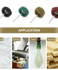 Various wool felt mini polishing brush wheels for rotary tools with 1 inch felt grinding head and 3mm shank for fine finishing.