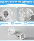 Posi-Temp Single Handle Shower Knob Replacement Kit For Tub And Shower Faucets White Button Insert Fits 100710 Valve And 1222 And 1222B Cartridges Easy Install DIY Faucet Accessory with clear acrylic diamond shape design.