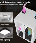 Hassle Free Mobile Office Pod Sound Booth For Private Calls And Deep Focus Portable Acoustic Work Enclosure with silent fan and LED lighting.