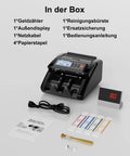 Fast Cash Counter With UV MG IR DD Counterfeit Detection, Value Counting, accessories displayed in box