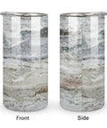 Front and side view of Decorator Grey Granite Stone Look Gradient Water Cup Made From 304 Stainless Steel With Leak Proof Lid