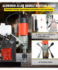 Heavy Duty 1200W Magnetic Drill Press With 40mm Boring Capacity, 13000N Magnetic Pull, features aluminum alloy double dovetail guide.