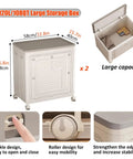 No Drama Foldable Storage Bins With Lid And Wheels 2 Pack Extra Tall Capacity Heavy Duty containers with wheels, 120L, neutral color
