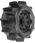Belted 2.8 Inch Sand Paw HP Paddle Tires On Raid Black 6x30 Wheels With Removable Hex 12mm And 14mm Pre Mounted For Sand Drag Racing