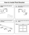 Installation guide for Adjustable 28 To 144 Inch Curtain Rod Set With 1 Inch Heavy Duty Aluminum Rails Nine Piece Sectional Rods