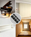 4 Pack Black 304 Stainless Steel Continuous Piano Hinges 4 Inch Thick 0.04 Inch for Cabinet Doors and Wooden Boxes