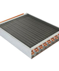 16x18 Water To Air Heat Exchanger with 1 inch copper ports, aluminum tubes, for outdoor wood furnaces and residential heating