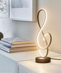Dope Musical Note Modern Table Lamp With USB Port LED Bedside Nightstand Light Touch Dimmable Stepless Control Black Matte Spiral
