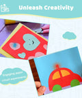 Paper Circuit Kit For Kids STEM Electric Circuit Lab with LED Lights Copper Tape Safe Battery Box Child Friendly Science Experiments For Ages 8 To 12 Fun Hands On Learning Educational Toy Set For Creativity And Discovery featuring colorful paper projects with cut-out shapes and circuit elements.