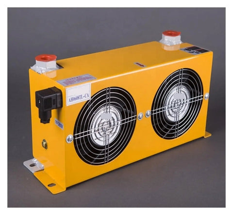 Beefy Aluminum Hydraulic Air Cooler For Hydraulic Oil Systems With Strong Cooling Power Air Cooled Heat Exchanger 12V DC Motor Oil Radiator Fan Durable Aluminum Construction AC DC Cooling Solution
