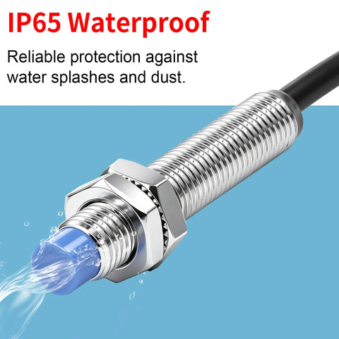 Inductive Proximity Sensor Switch M8 5V DC, 200mA Output, waterproof design, IP65 rated, detects magnetic metal, 120cm cable