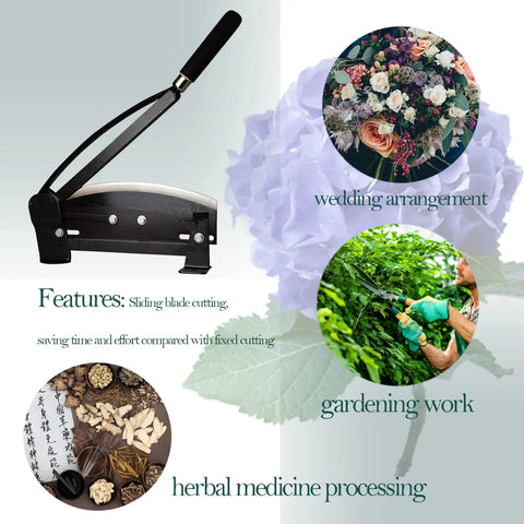 Pro Grade Flower Stem Cutter Kit With 14 Inch Carbon Steel Blade, Large Floral Processing Tool for wedding, gardening, herbal use