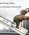 Heavy Duty Side Mount Drawer Slides Rock Solid Soft Close Tool Cabinet Glides Thick Cold Rolled Steel with elephant illustration